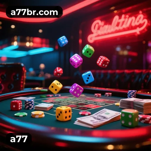 App a77 para iOS e Android — interface mobile, login biométrico e PIX integrado